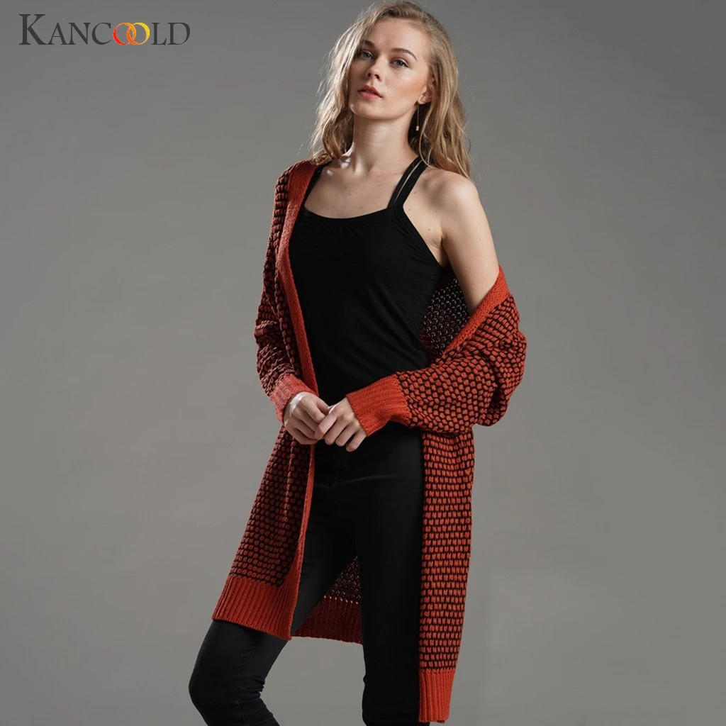 KANCOOLD/пальто в минималистическом стиле; женский кардиган на пуговицах с длинными рукавами и принтом; плюшевый свитер; пальто и куртки для женщин; 2019Sep3