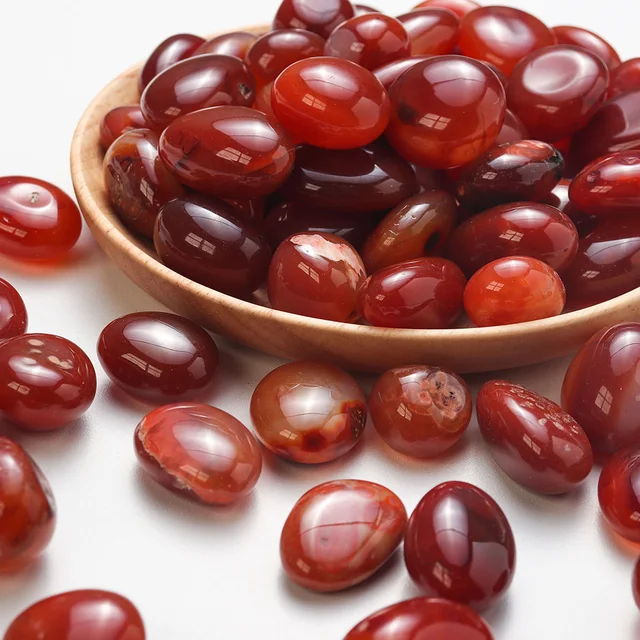 50 G Természetes Gyógyító Drágakő Karneliai Csiszolt Kavicsos Kő Piros Achát Kristály Reiki Ásványi Anyagok Otthoni Akvárium Dekorációja - Image 4