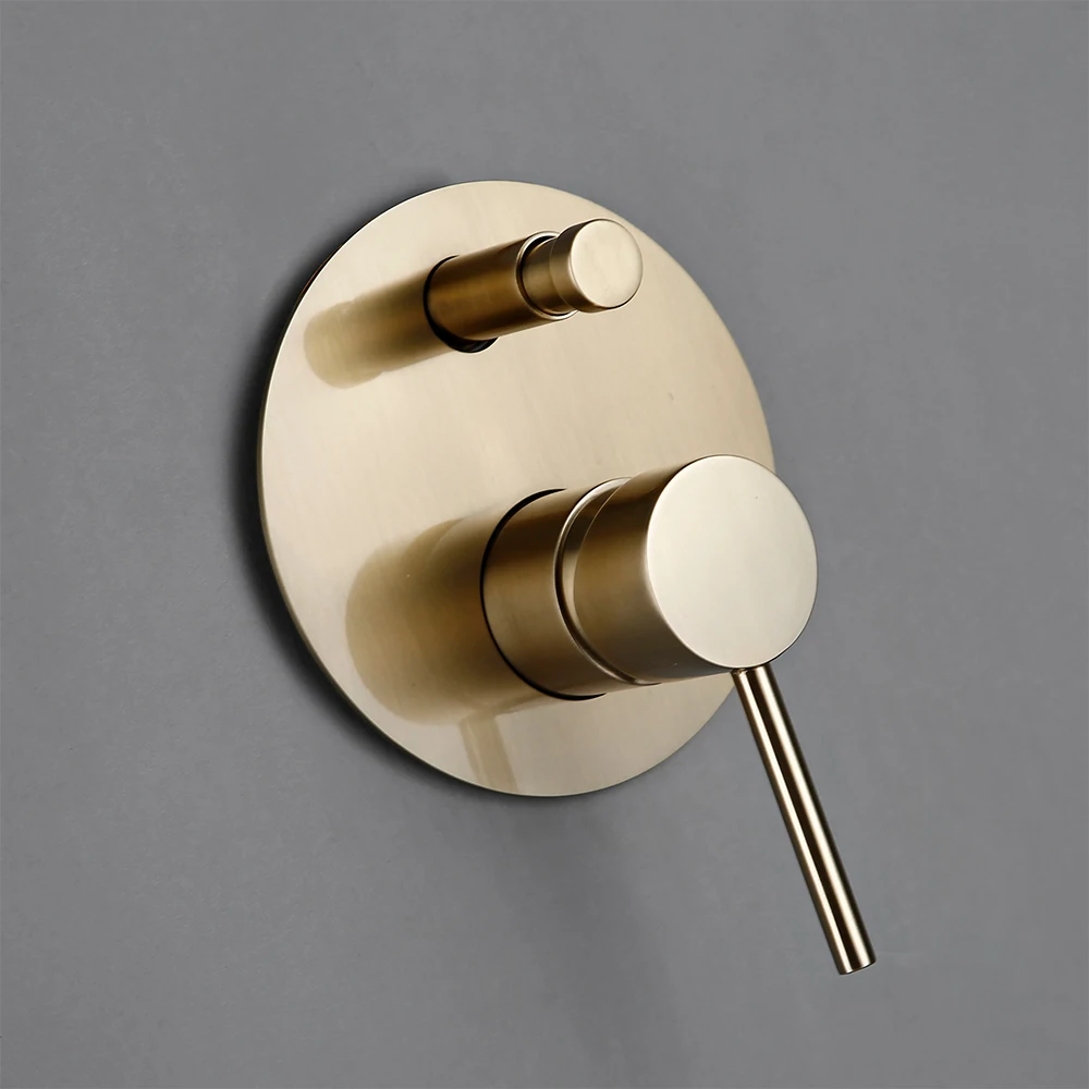 Shower Head Shower Set Shower System Wall Mount Bathroom Set Bath Faucet Brass Diverter Mixer Tap Brushed Gold With RainFall Head And Hand Held 8-12