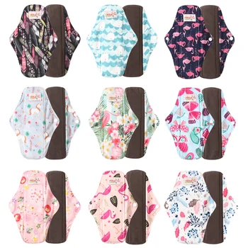 

Reusable Women Cloth Menstrual Pads Size M Bamboo-charcoal Absorbency Women Washable Panty Liner Sanitary Napkin 50Pcs Wholesale