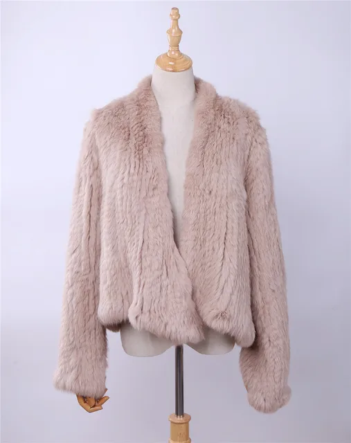 Real Irregular Collar Knitted Rabbit Fur Vest Coat Jacket Garment Black Top Qual