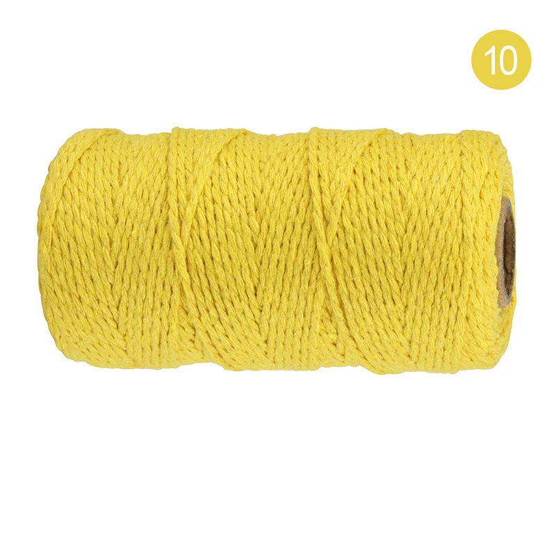 100% Cotton rope colorful twine macrame cord string thread for party wedding decoration accessory DIY cord 2mm*100m 