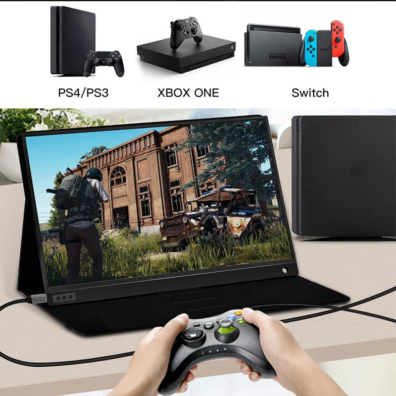 15 6 дюймовый сенсорный портативный монитор Full HD 1080 IPS USB C со встроенными двойными