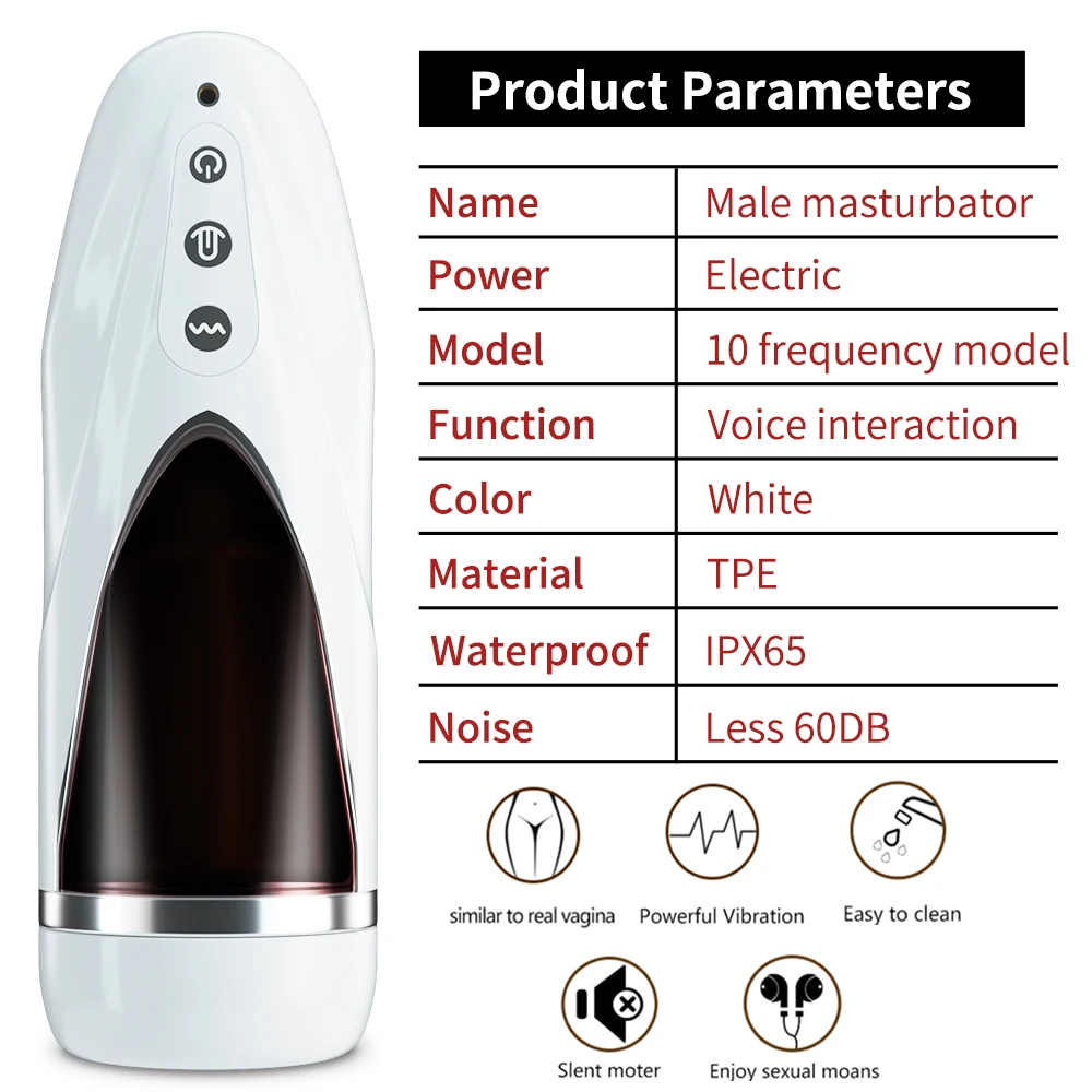 Male Sex Toys Masterbator Blowjob Stroker Vibrating Realistic Tip of Tongue and Mouth Vagina Sex for Man Anal Masturbation Tool 6