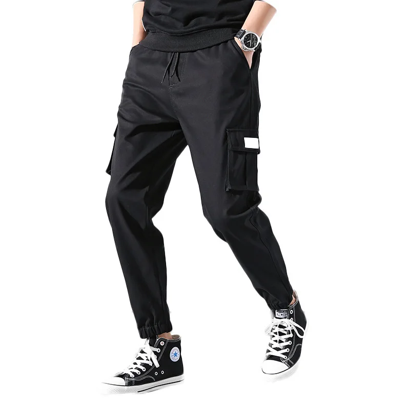 Мужские боковые накладные карманы шаровары хип хоп повседневные мужские джоггеры брюки модные повседневные штаны