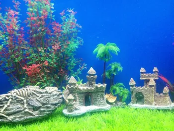 

2020 Aquarium Resin Craft Fish Tank Landscape Decor Castle Castle Aquarium Decoration Background Plants Stone Islande