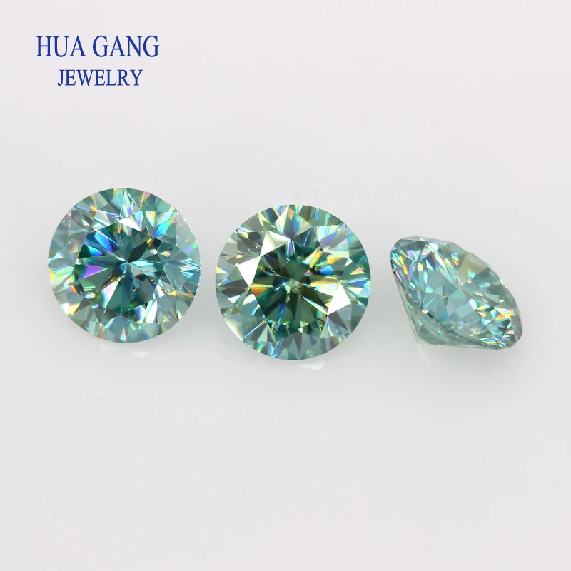 0.5 Carat Blue Moissanite Brilliant Cut Moissanite Stone 5.0mm VVS1 Excellent Cut Grade Test Positive Lab Diamond
