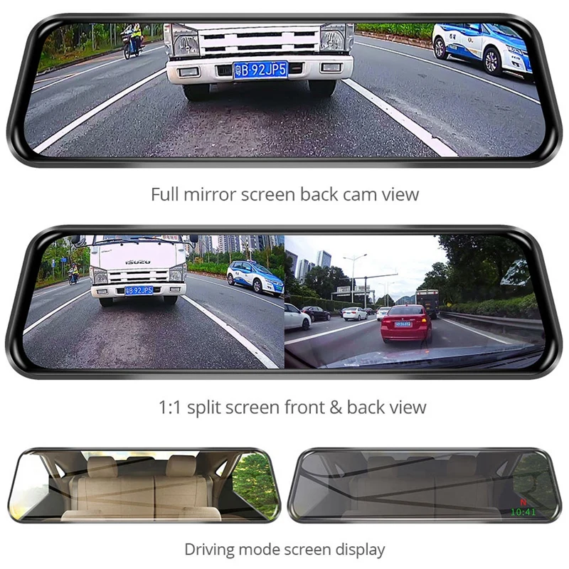 Камера двойной камеры Hd1080P Gps регистратор Wdr Автомобильный видеорегистратор зеркало видеорегистраторы со специальным Mou