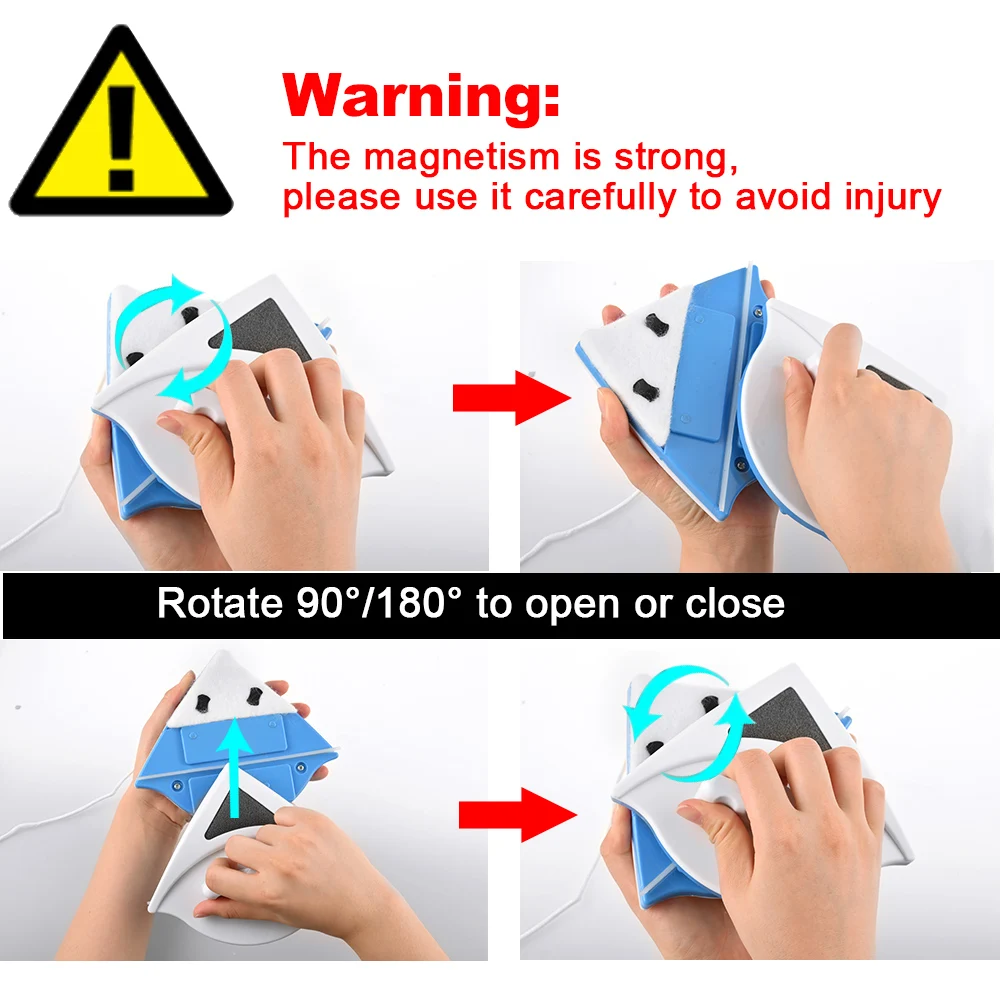 US $11.53 Double Side Magnetic Window Cleaner Brush For Washing Windows Glass Cleaning Household Wash Window Wiper Magnet Glass Cleaner