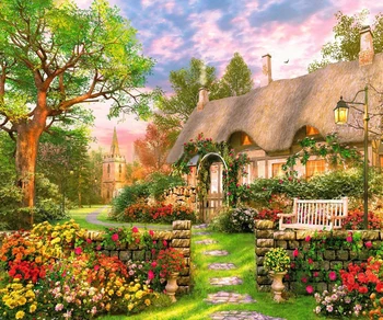 

14/16/18/27/28 Top Quality Beautiful Counted Cross Stitch Kit Abstraction Beauty and Grape A14245 scenic cottage