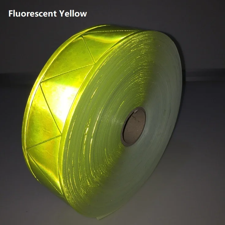 ПВХ светоотражающие полосы ночные Светоотражающие безопасные Предупреждение льные ленты для одежды - Цвет: Fluorescent Yellow