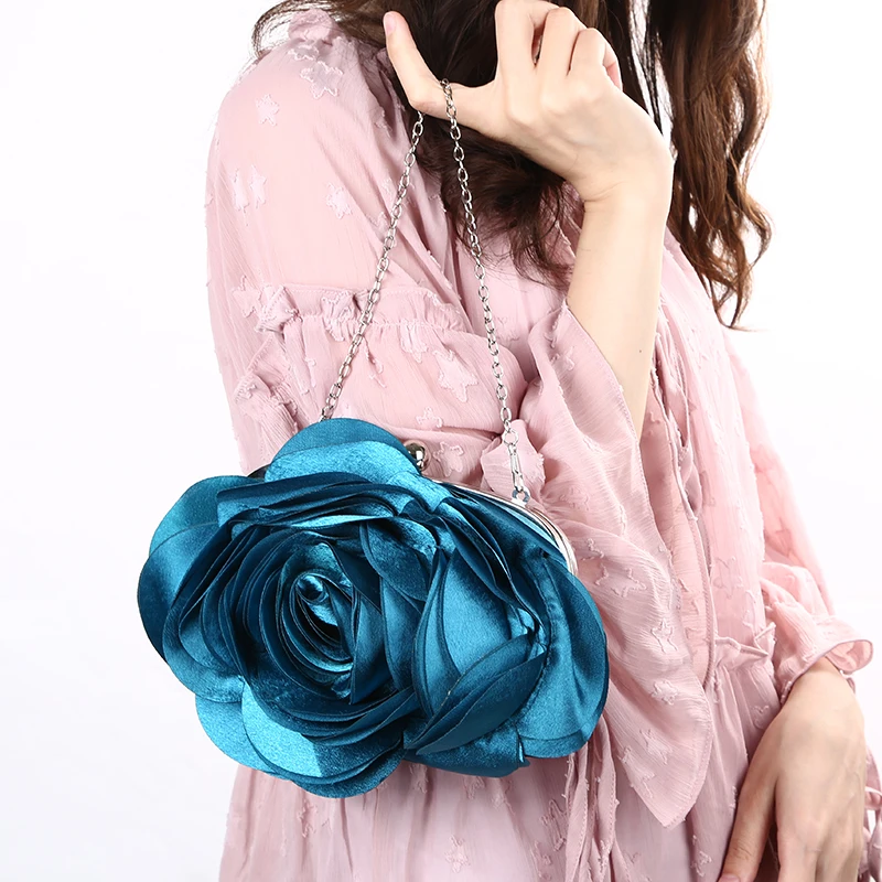 Evening bag flower bride bag purse full dress party handbag wedding clutch women evening purse