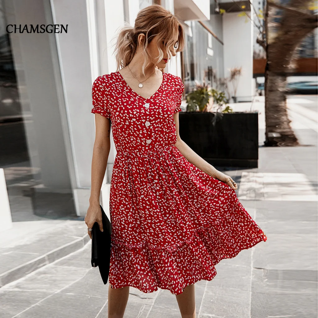 boho floral midi dress