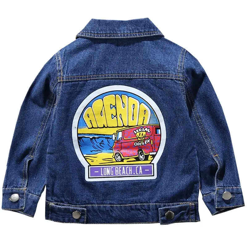 Fashion Children Mickey Denim Jacket Coat New Spring Autumn Kids Fashion Outerwear Boys Girls Hole Cartoon Jeans Coat 2-7Y - Цвет: as shown1