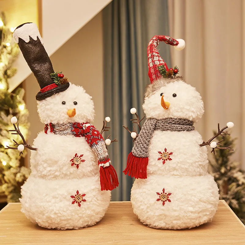

Christmas New Cute Snowman Doll Christmas Plush Toy Festival Decoration Crafts Ragdoll stuffed Snowman Christmas Gift for Kid