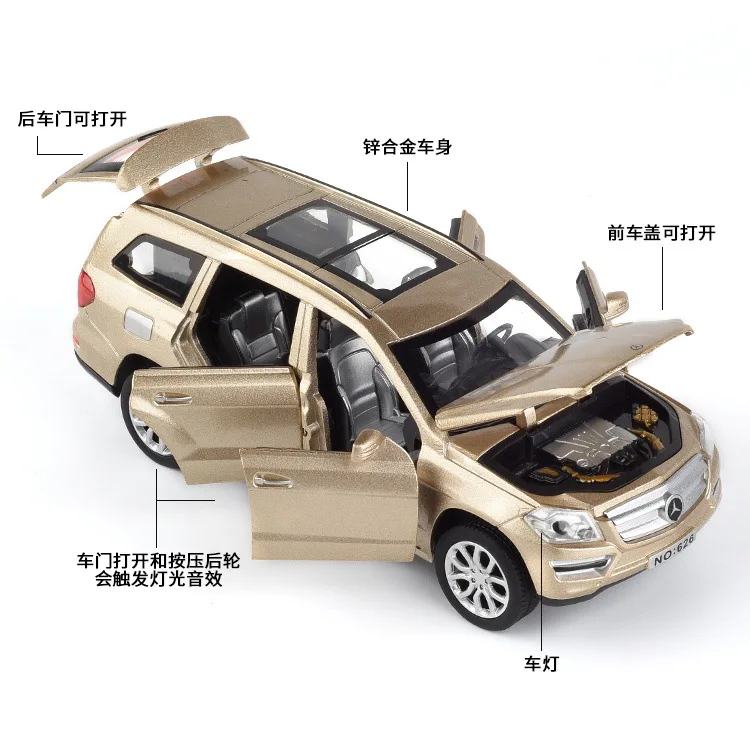 1:32 Высокая Имитация Ben gl500 модель автомобиля из сплава с шестью открывающимися дверями звук и светильник детская игрушка модель автомобиля