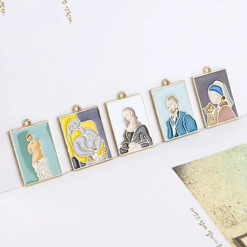 

10pcs 16x24mm enamel painting charm for jewelry making and crafting fashion earring pendant necklace bracelet charm