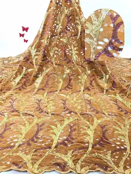 

Gold Velvet 3d Lace Fabric 2019 High Quality Lace Latest African Laces Fabric With Sequins Wedding Nigerian French Lace Fabric