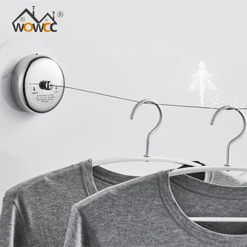 

Portable Stainless Steel Retractable Clothesline Indoor Outdoor Laundry Hanger Clothes Dryer Organiser Clothes Drying Rack Rope