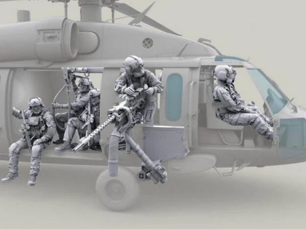 1/35 Смола Модель Строительный комплект фигурка Америка штурмовая группа
