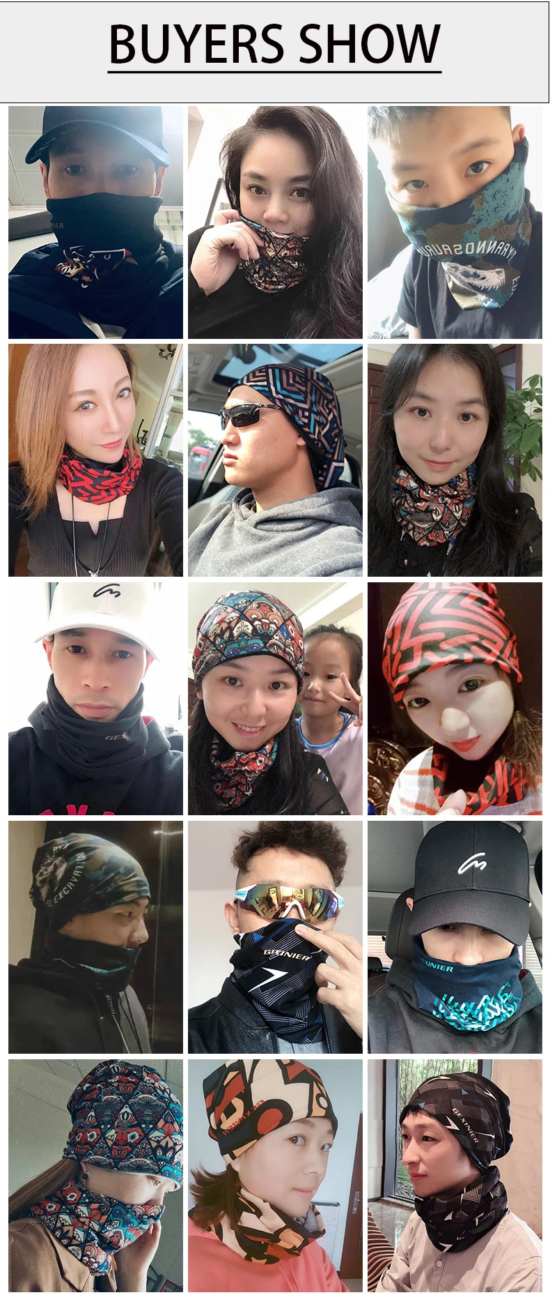 2021 New Scarf Male Outdoor Riding Windproof Scarfs Female Fashion ThinHeadscarf Spring Sun Protec Collar Outdoor Equipment Tide men wearing scarves