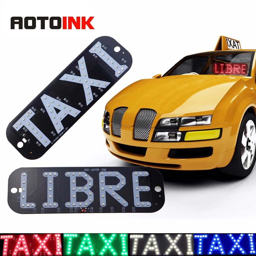 

AOTOINK 12V Taxi Signal light New LED Roof TAXI/LIBRE panel Lamp Car Super Bright LED Light with Cigarette lighter /Switch