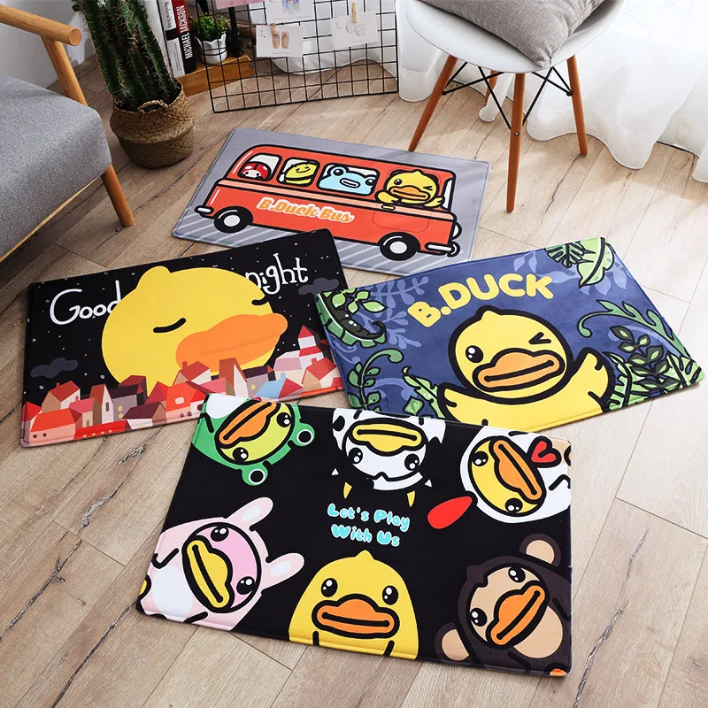 Genuine Small Yellow Duck Home Carpet Mat Cartoon Household Kitchen Bathroom Mat Bathroom Doorway Mat