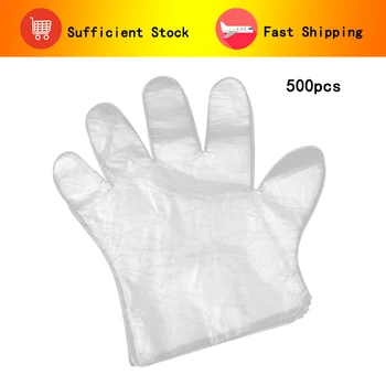 

500pcs/ Pack Disposable Plastic PE Gloves for Home Kitchen Restaurant Cooking Industrial Cleaning