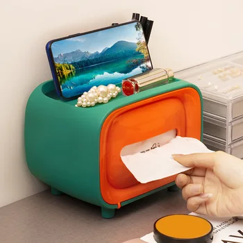 

Multifunctional Tissue Box Tissue Box Stylish Tissue Box Holder Rectangular Retro Facial Tissue Box YU-Home