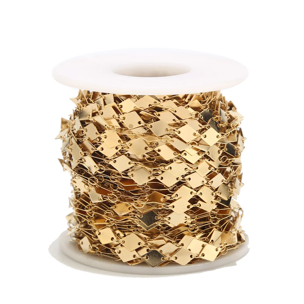 

1M Exquisite Prismatic Stainless Steel Polished Gold Tone Curb Chain Link DIY Accessories Necklace bracelet Jewelry