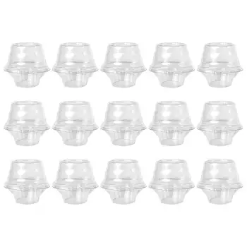 

50 Pcs Transparent Cake Box Cupcake Packing Box Plastic Food Storage Container