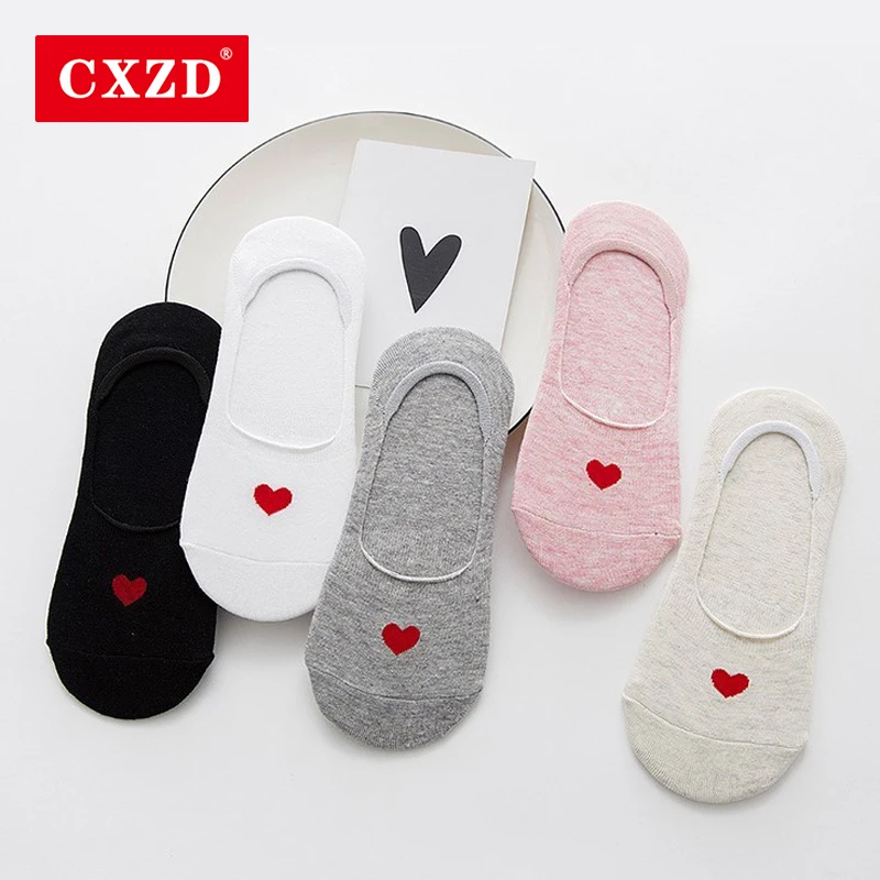 CXZD женские невидимые хлопковые носки 2 пары Kawaii милые без шоу Нескользящие Лоферы