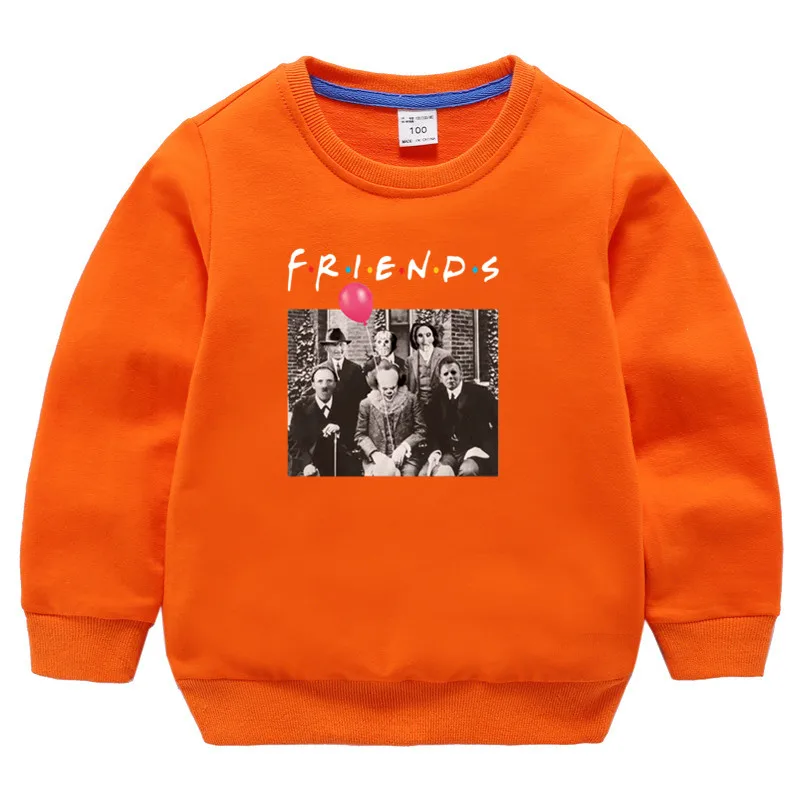 Дети Ужасы друзья Pennywise Майкл Майерс Джейсон Вурхиз свитер Хэллоуин детская осенне-зимняя толстовка с капюшоном - Цвет: T126D-orange
