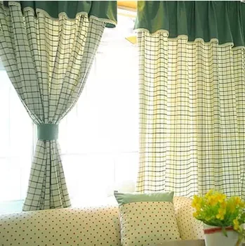 

Cotton Yarn-Dyed Plaid American-Style Village Style Curtain Fabric