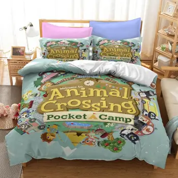 

Animal Crossing 3d Bedding Set Adult Kids Duvet Cover Set Twin Full Queen King Bed Linen Bedclothes 01