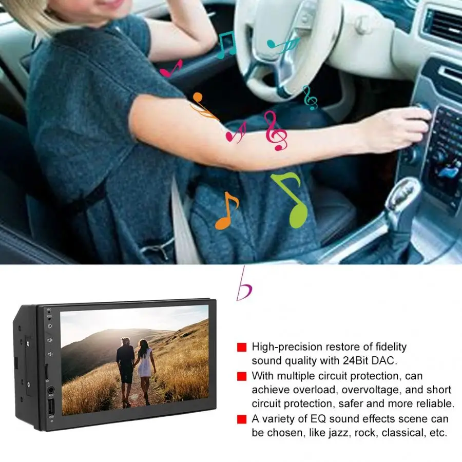 7in автомобильный Радио стерео HD двойной 2Din Bluetooth телефон соединение MP5 плеер для Android 4,4 алюминиевый сплав авто аксессуары