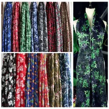 Полуметр мягкий цветок свежие листья дерева шифоновая ткань с рисунком для женской одежды шарф Солнцезащитная одежда T427