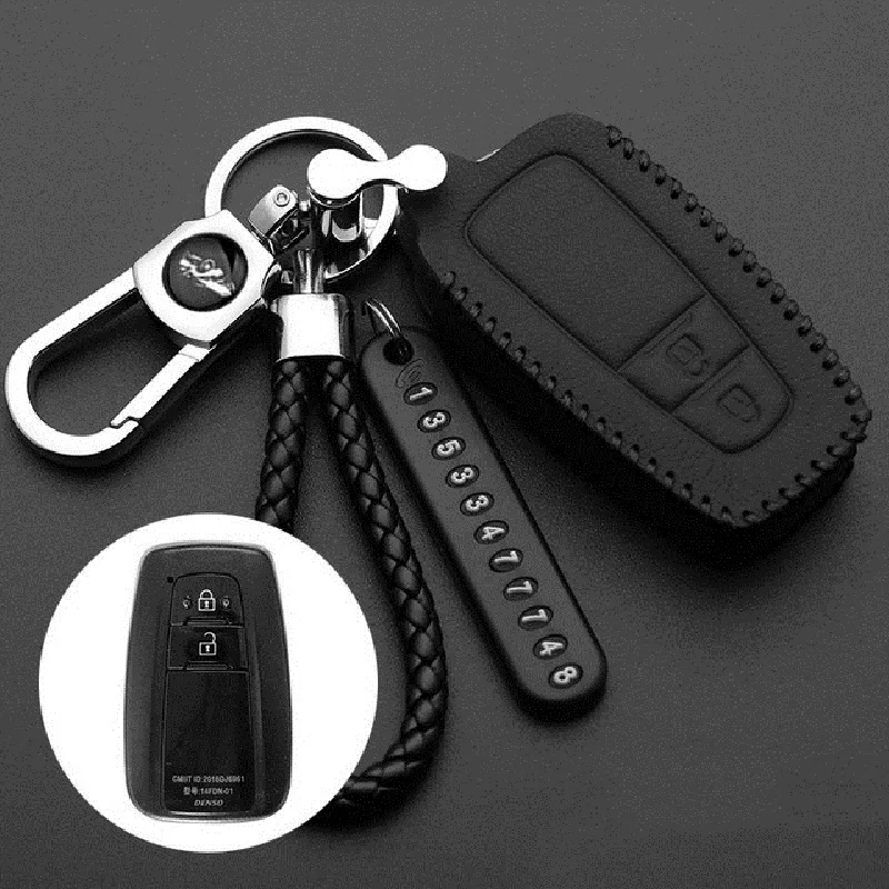 Luminous Leather Car Smart Key Cover key case cover key case car key shell for Toyota Camry CHR Prius Corolla RAV4 Prado