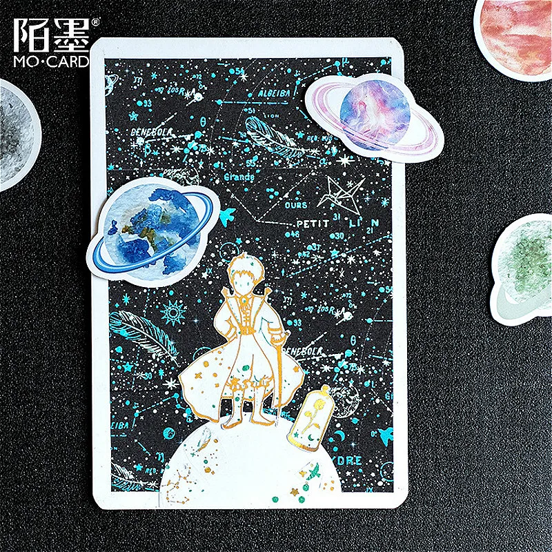 Горячая Распродажа практичные канцелярские наклейки с планетой разложенный Kawaii