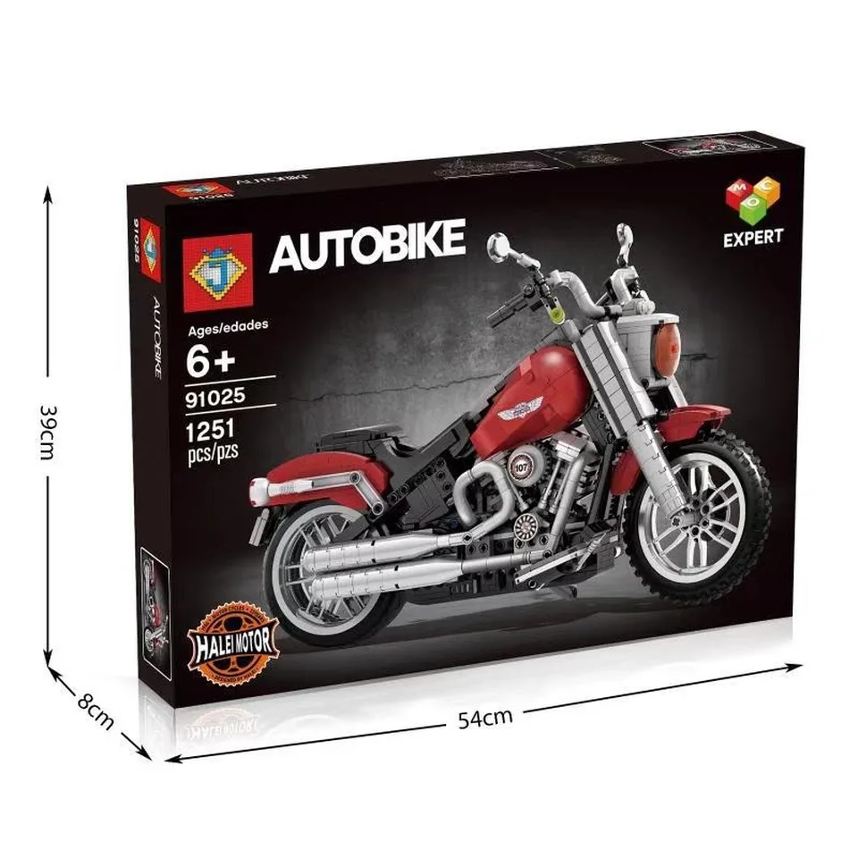 

2020 1251PCS Technic Compatible legoinglys 10269 Motorcycle Fat Boy blocks Vehicle Set Building Blocks Bricks DIY Toys