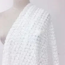 GLace 1 м/лот Выкл белая маленькая Роза цветок вышивка кружевной материал для свадьбы платье украшение ткань TX1345