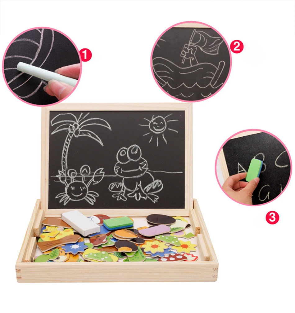 100+ шт деревянные игрушки деревянный магнитный образовательный Детский пазл дети 3D головоломки с изображением животных игра фигурка 5 стилей обучения деревянные подарки