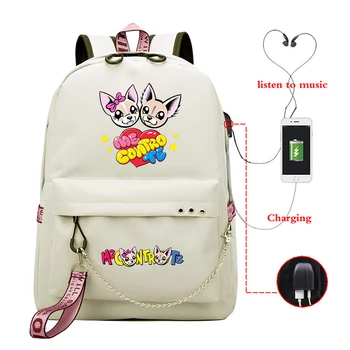 

Waterproof Backpacks Me Contro Te Printed USB Travel Backpack Students School Bags for Women Men Shoulder Bags
