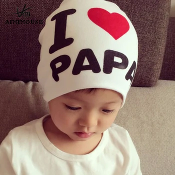 

Baby Hat Newborn Boys Girls Cap Cotton Beanie Spring Hat for Kids I Love mama papa Printed Baby Hat Autumn Warm Hat for Children