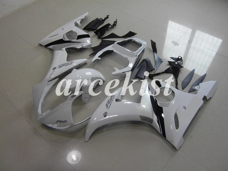 4 бесплатные подарки Новые ABS Обтекатели наборы подходят для Yamaha YZF R6 2003 2004 2005 обтекатель набор R6 03 04 05 пользовательские белый черный желтый - Цвет: Glossy White