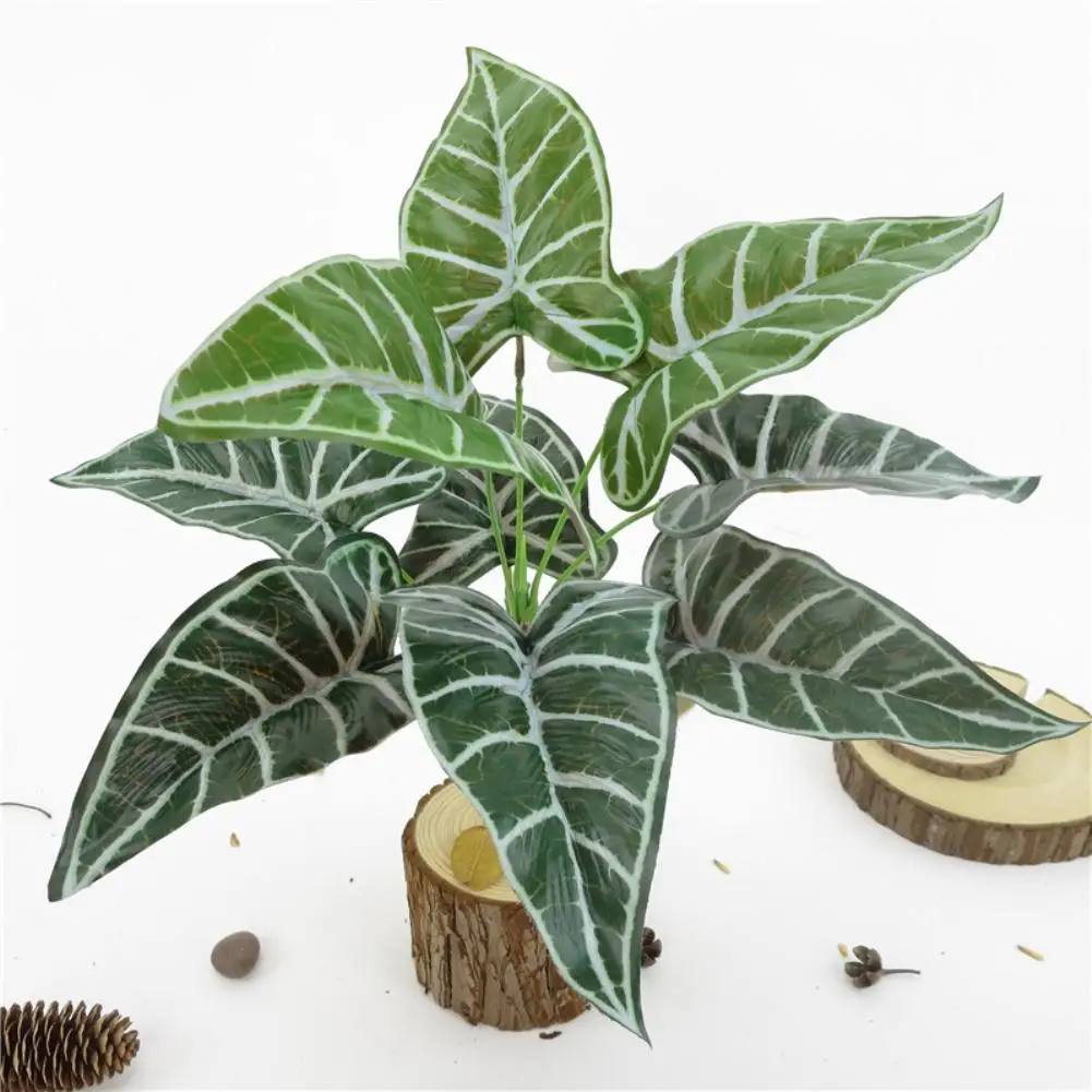 

1Pc Rural Style Artificial Alocasia Leaves Fake Plant Home Office Party Photography Decor Simulation Leaf Home Decor Beautiful