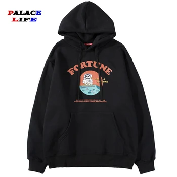 

Men Hip Hop funny Chinese mahjong space Panda Print Plus velvet Hoodie Streetwear Casual hoodie men Pullover Sweatshirt Cotton