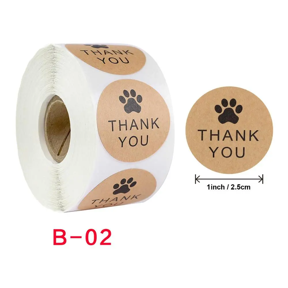 Customized Sticker and Label Services Designed Round Kraft Thankyou Soft Sticker Labels Emboss Stickers Private Label