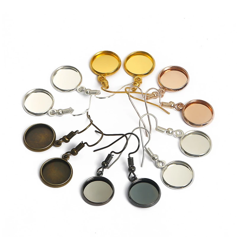10pcs Blank Round Bezel Tray 25mm Cabochon Pendant DIY Jewelry Findings