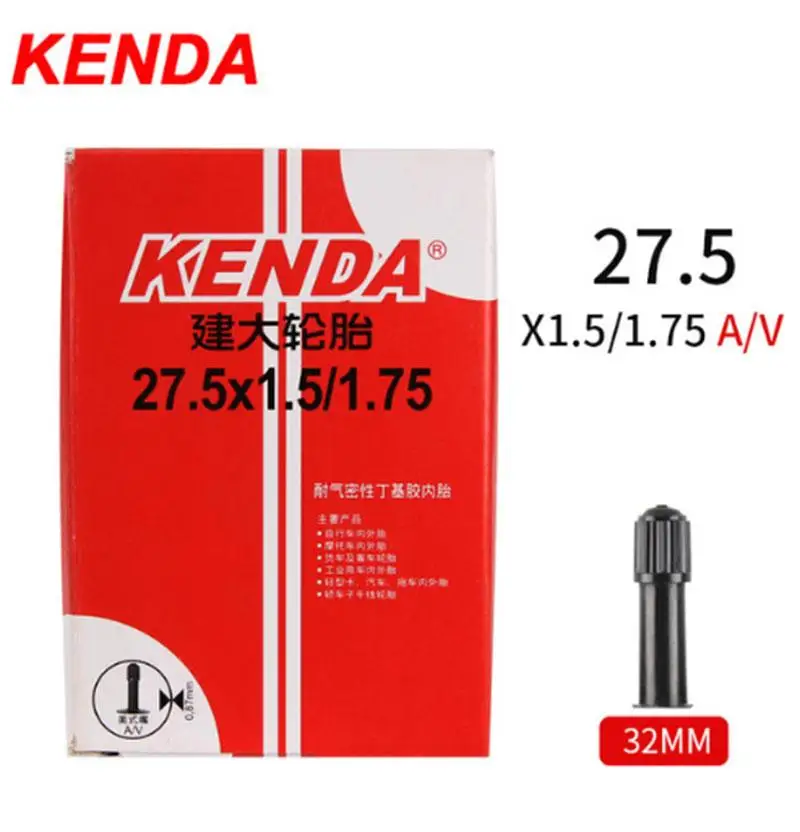 27.5X1.5 1.75 AV 2 шт. Kenda ниппелем для горного велосипеда дорожный велосипед шины реагенты обогащения бутил резиновая камера велосипедной шины 26/27. 5/29/700c ультралегкий, нержавеющий ниппель камеры высокого давления к клапану Шредера трубки - Цвет: 27.5X1.5 1.75 AV